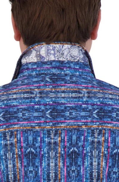 Shop Robert Graham Oasis Knit Button-up Shirt In Blue Multi