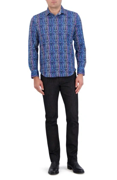 Shop Robert Graham Oasis Knit Button-up Shirt In Blue Multi
