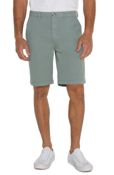 Shop Liverpool Los Angeles Liverpool Stretch Cotton Shorts In Eucalyptus