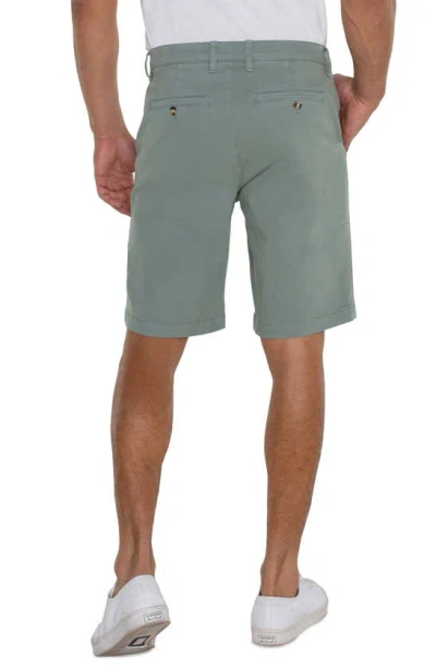 Shop Liverpool Los Angeles Liverpool Stretch Cotton Shorts In Eucalyptus