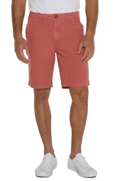 Shop Liverpool Los Angeles Liverpool Stretch Cotton Shorts In Nantucket Red