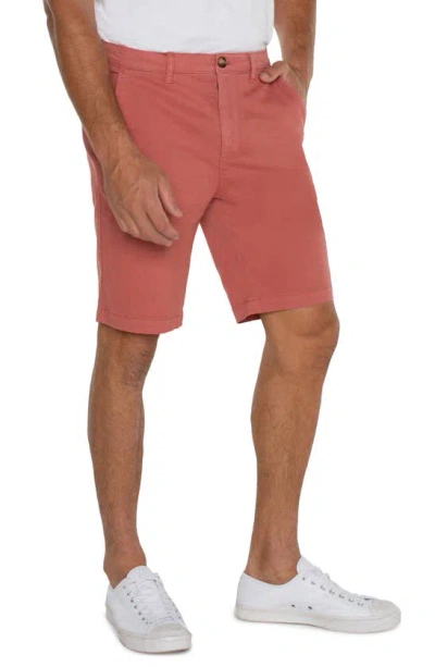 Shop Liverpool Los Angeles Liverpool Stretch Cotton Shorts In Nantucket Red