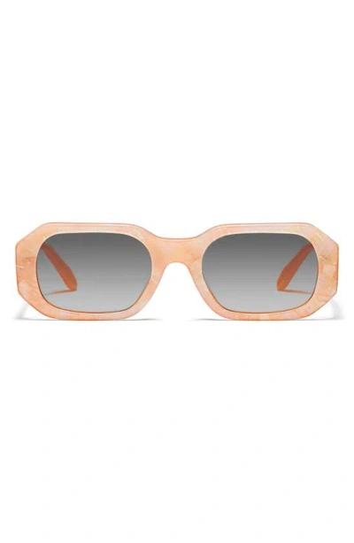 Shop Quay Hyped Up 38mm Gradient Square Sunglasses In Apricot Tortoise / Orange