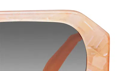 Quay Hyped Up 38mm Gradient Square Sunglasses In Apricot Tortoise / Orange