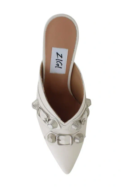 Shop Zigi Catrin Pointed Toe Mule In White Leather