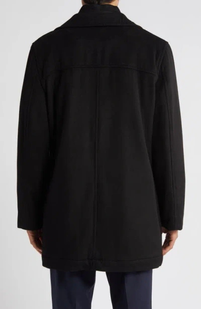 Hart Schaffner Marx Macbeth Wool Blend Coat With Bib In Black