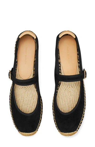 Shop Tory Burch Mary Jane Espadrille Flat In Perfect Black / Naturale