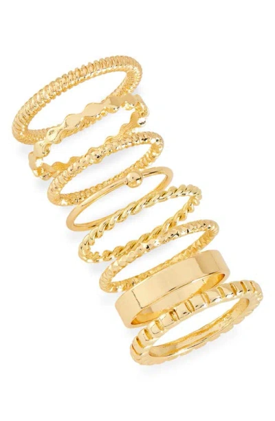 Shop Bp. Set Of 8 Twisted Band Rings In Gold