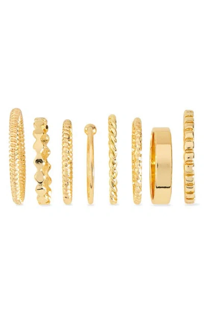 Shop Bp. Set Of 8 Twisted Band Rings In Gold
