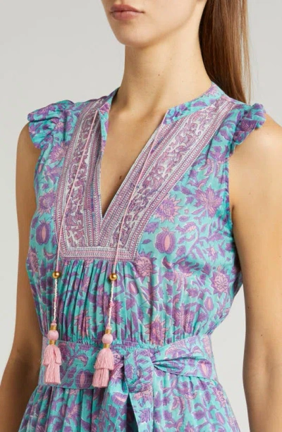 Shop Alicia Bell Lola Cover-up Maxi Dress In Teal Multi