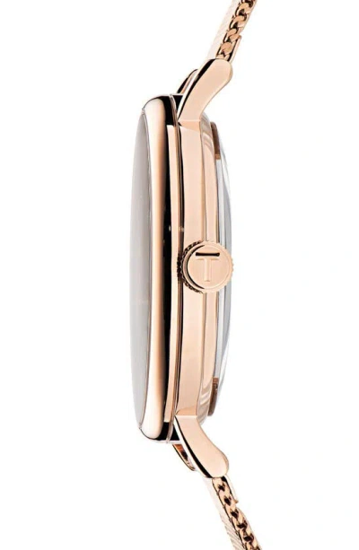 Ted Baker Floral Leather Strap Watch In Rose Goldone