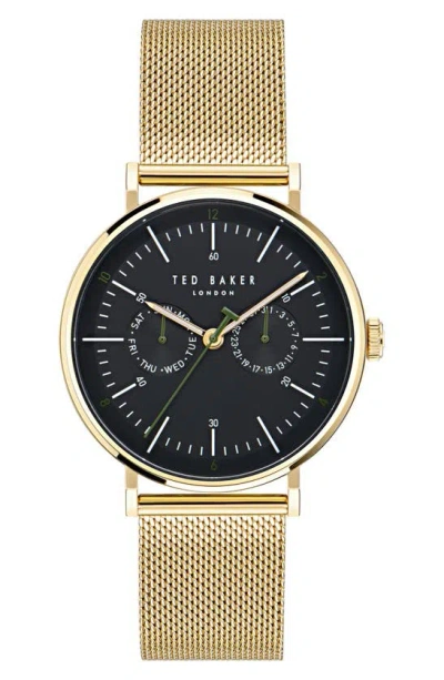 Shop Ted Baker Timeless Mesh Bracelet Watch In Goldone