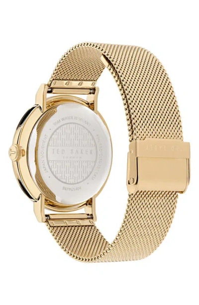 Shop Ted Baker Timeless Mesh Bracelet Watch In Goldone