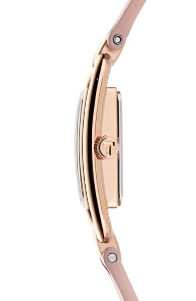 Ted Baker London Iconic Leather Strap Watch, 8mm X 12mm In Pink