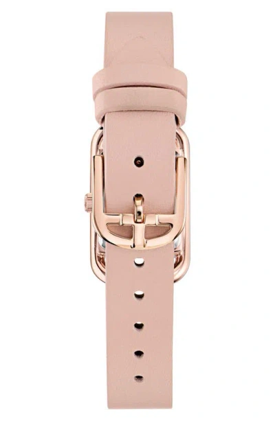 Ted Baker London Iconic Leather Strap Watch, 8mm X 12mm In Pink