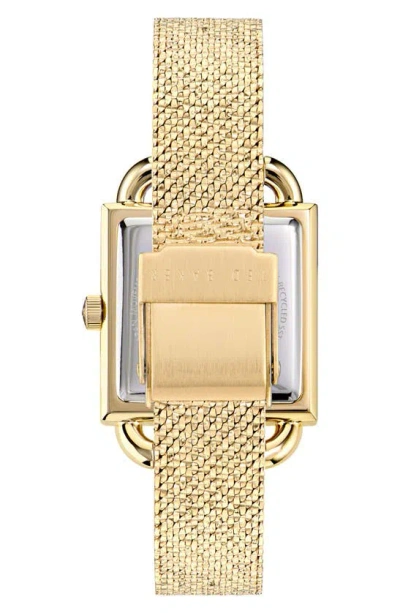 Shop Ted Baker Iconic Floral Rsst Mesh Strap Watch In Goldone