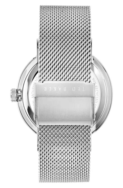 Shop Ted Baker Timeless Mesh Bracelet Watch In Stainless Steel