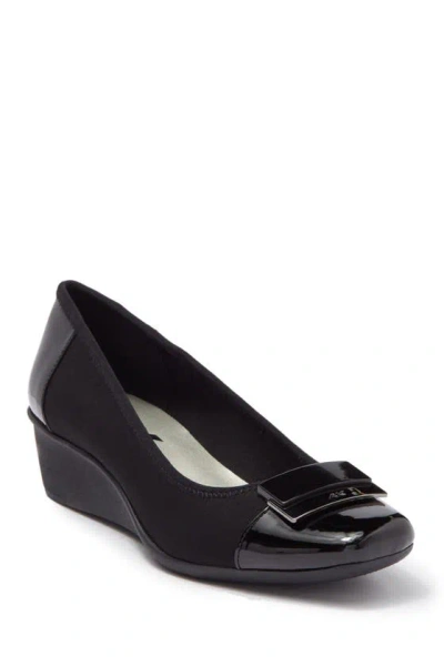 Shop Anne Klein Waverly Wedge Heel In Black