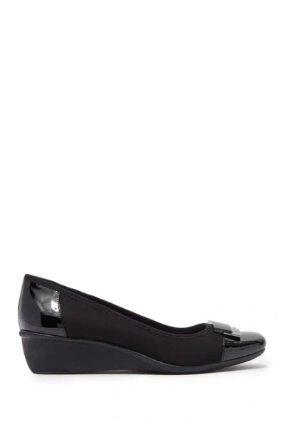 Shop Anne Klein Waverly Wedge Heel In Black