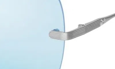 Shop Quay Ttyl 53mm Gradient Rimless Sunglasses In Silver/ Blue Iridescent