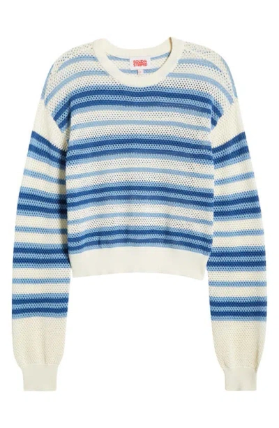 Shop Solid & Striped The Tobie Stripe Cover-up Sweater In Mariana Blue Stripe