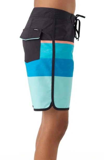 Shop O'neill Lennox Scallop 16 Hyperdry™ Stretch Board Shorts In Turquoise