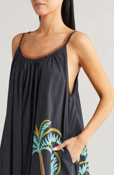 Shop Farm Rio Pineapple Wave Cotton Cover-up Dress In Pineapple Wave Black