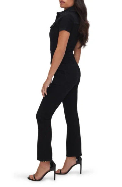 Shop Good American Petite Fit For Success Denim Jumpsuit In Black099