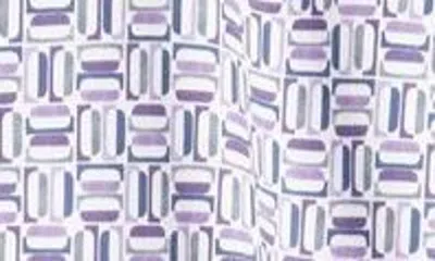 Shop Ted Baker Astun Regular Fit Geometric Print Stretch Short Sleeve Button-up Shirt In Lilac