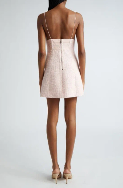 Shop Alice And Olivia Carli Tweed Minidress In Pink Lace