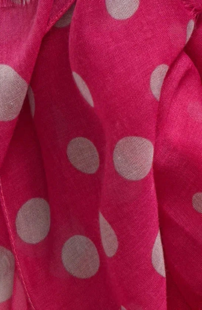Shop Tasha Polka Dot Scarf In Pink/ Grey