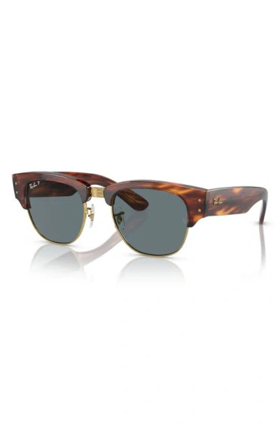 Shop Ray Ban Ray-ban Mega Clubmaster 53mm Polarized Transition Square Sunglasses In Striped Havana