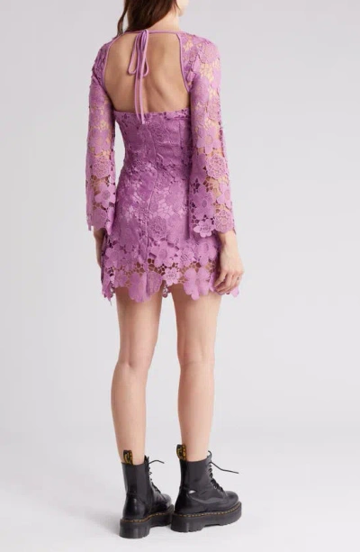 Shop Wishlist Lace Long Sleeve Dress In Lilac