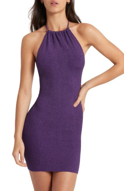 Shop Bondeye Imogen Cover-up Body-con Halter Dress In Dahlia Shimmer