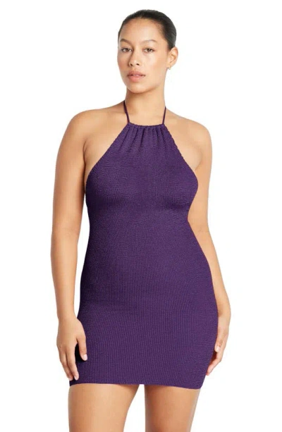 Shop Bondeye Imogen Cover-up Body-con Halter Dress In Dahlia Shimmer