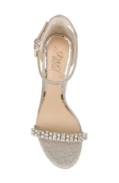 Shop Jewel Badgley Mischka Daylann Ankle Strap Sandal In Gold Glitter