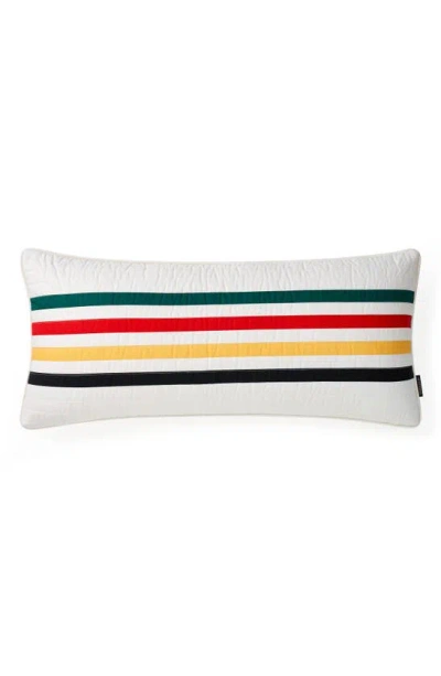Shop Pendleton Stripe Quilted Accent Pillow In Ivory Multi