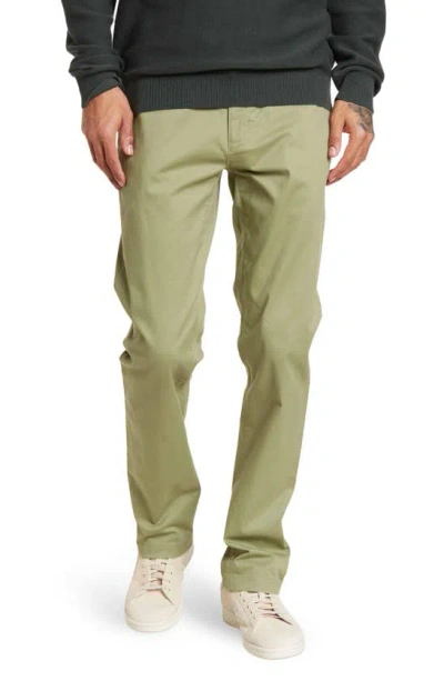 Shop 14th & Union The Wallin Stretch Twill Trim Fit Chino Pants In Olive Acorn