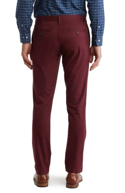 Shop 14th & Union The Wallin Stretch Twill Trim Fit Chino Pants In Burgundy Royale