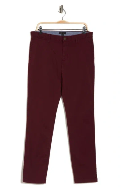 Shop 14th & Union The Wallin Stretch Twill Trim Fit Chino Pants In Burgundy Royale