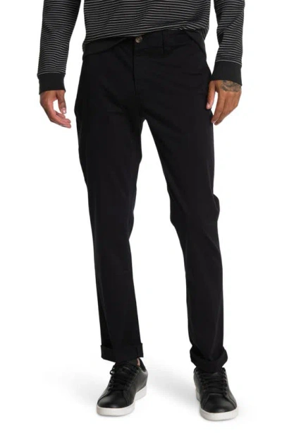 Shop 14th & Union The Wallin Stretch Twill Trim Fit Chino Pants In Black