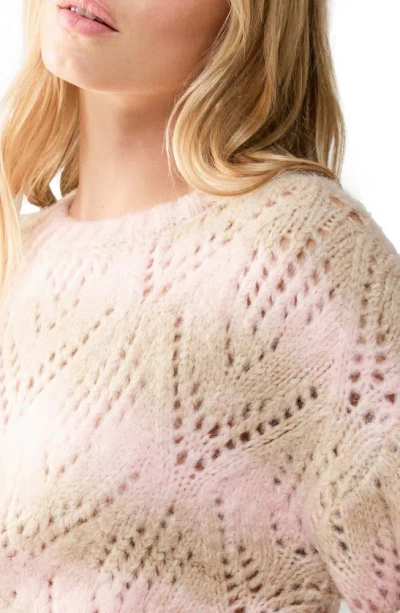 Shop Sanctuary Stripe Pointelle Stitch Sweater In Pink Moonl