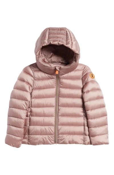 Shop Save The Duck Kids' Bibi Hooded Puffer Jacket In Misty Rose