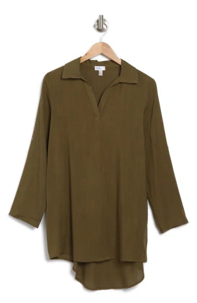 Shop Nordstrom Rack Everyday Flowy Cover-up Tunic In Olive Burnt