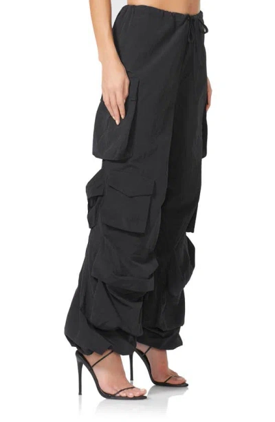 Shop Afrm Etienne Parachute Cargo Pants In Noir