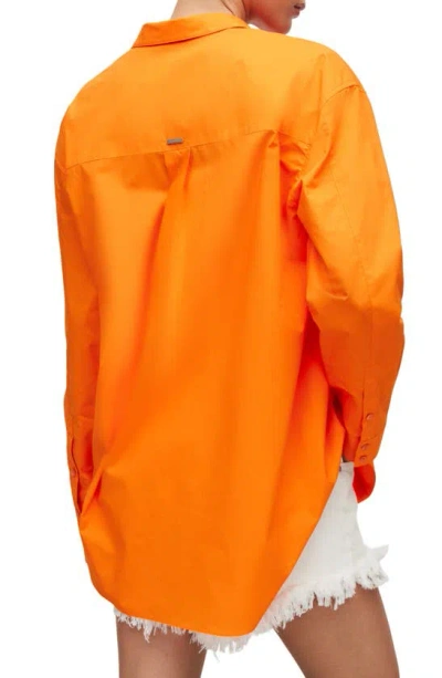 Shop Allsaints Sasha Poplin Shirt In Vivid Orange