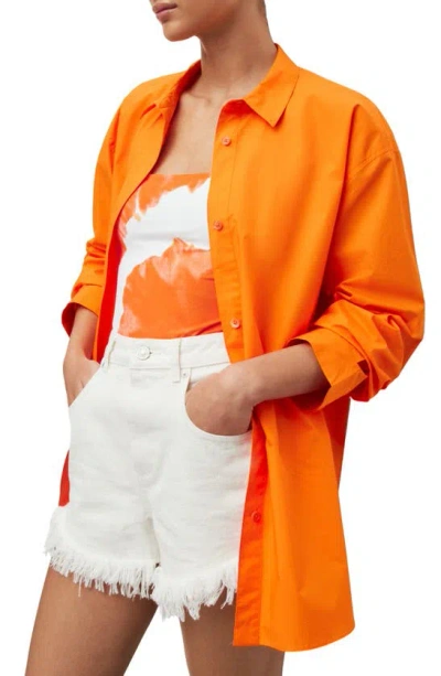 Shop Allsaints Sasha Poplin Shirt In Vivid Orange