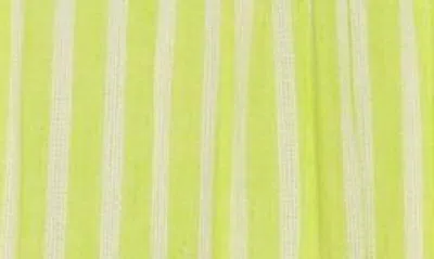 Shop Elan Stripe Tiered Cover-up Dress In Celery Stripe
