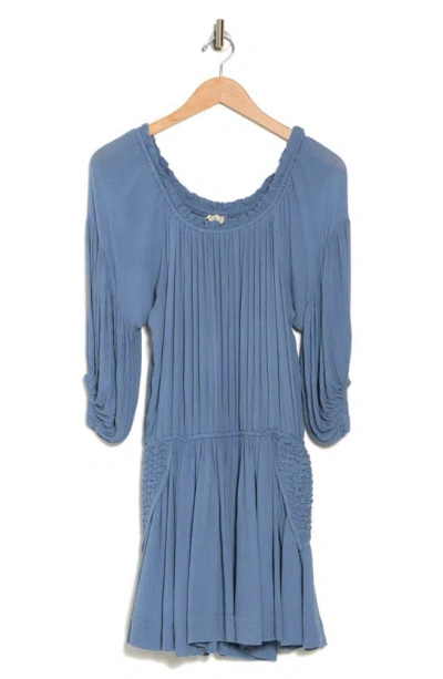 Shop Elan Off The Shoulder Long Sleeve Cover-up Dress In Deep Blue