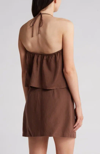 Shop Onia Air Linen Blend Cover-up Halter Tank In Hickory
